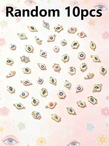 5/10/15/20/30/50pcs Random Multicolor Gothic/Punk Metal Love & Devil's Eye Pendant, Suitable For DIY Necklace, Bracelet, Earring, Keychain, Phone Chain, Couples's Gift, Jewelry Making - Multicolor - View 21