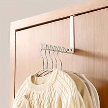 Silver Over-The-Door Hook Hanger, Foldable Storage Drying Rack, No-Drill Door And Balcony Clothes Rack, Home Use, Durable, Space-Saving, Portable - Multicolor - View 3