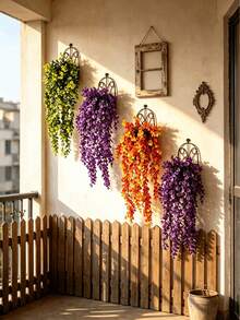 2pcs Mori Style Eucalyptus Hanging Vines, Round Leaves With Natural Drooping Vines, Versatile For Various Decor Scenarios, Highly Adaptable, Suitable For Garden Decoration, Gardening Supplies, Wedding Backdrop, Entryway/Windowsill Arrangement, Fireplace Decor, Autumn Home Soft Furnishing, Creating A Warm And Healing Autumn Atmosphere - Multicolor - View 6