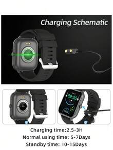 LIFEBEE Unisex Smart Watch, 1.83" HD Full Touch Screen, Wireless Call Smart Watch (Answering/Dialing Calls), Activity Tracker, 100+ Sports Modes, Pedometer, Message Notification, Fitness Tracker - Black - View 6