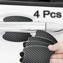 4pcs/Set Car Door Handle Carbon Fiber Anti-Scratch Protective Film, Car Door Handle Protector, Exterior Car Decor Accessories - A - View 1