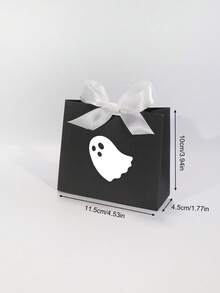 10pcs Halloween Ghost Gift Boxes With Satin Ribbon, Mini Paper Favor Boxes For Halloween Party Favors, Cute Ghost Gift Packaging For Small Gifts, Jewelry, Classroom Exchange, Haunted House Decorations, Easy To Assemble - 11.5X4.5X10cm - View 6