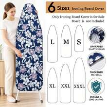 1pc Ironing Board Cover (Upgraded Version) Thickened With Padding, White Floral Print, Upgraded Elastic Edge Easy To Install, Durable And Washable, Upgraded Larger And Thicker Size Fits Most Standard Ironing Boards, Fashionable Laundry Room Home Decor Accessory, Only Includes Ironing Board Cover - White Leaves - View 2