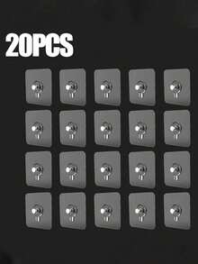 1/10/20/30/50pcs Transparent Picture Frame Hooks, Strong Self-Adhesive Picture Frame Hooks, Damage-Free Hooks, Suitable For Photo Albums And Artworks, No Drilling Required, Bathroom And Kitchen Wall Hooks, Suitable For Glass/Tile/Wood/Metal Surfaces - Multicolor - View 2