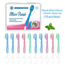 Mini Disposable Toothbrush With Toothpaste And Toothpick, Tongue Cleaner, Fresh Breath, Tongue Scraper, Suitable For Work Or Travel, 10pcs/Box - Multiple Flavors/various Styles - View 12