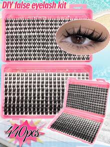 FQBFQB 238/440pcs Eyelash Clusters Wispy Cluster Eyelash Extensions Individual False Eyelashes Lashes Natural Volume Lash Extensions DIY Cluster Lashes 3D Effect For Daily Wear & Party, Home, Travel - D - View 7