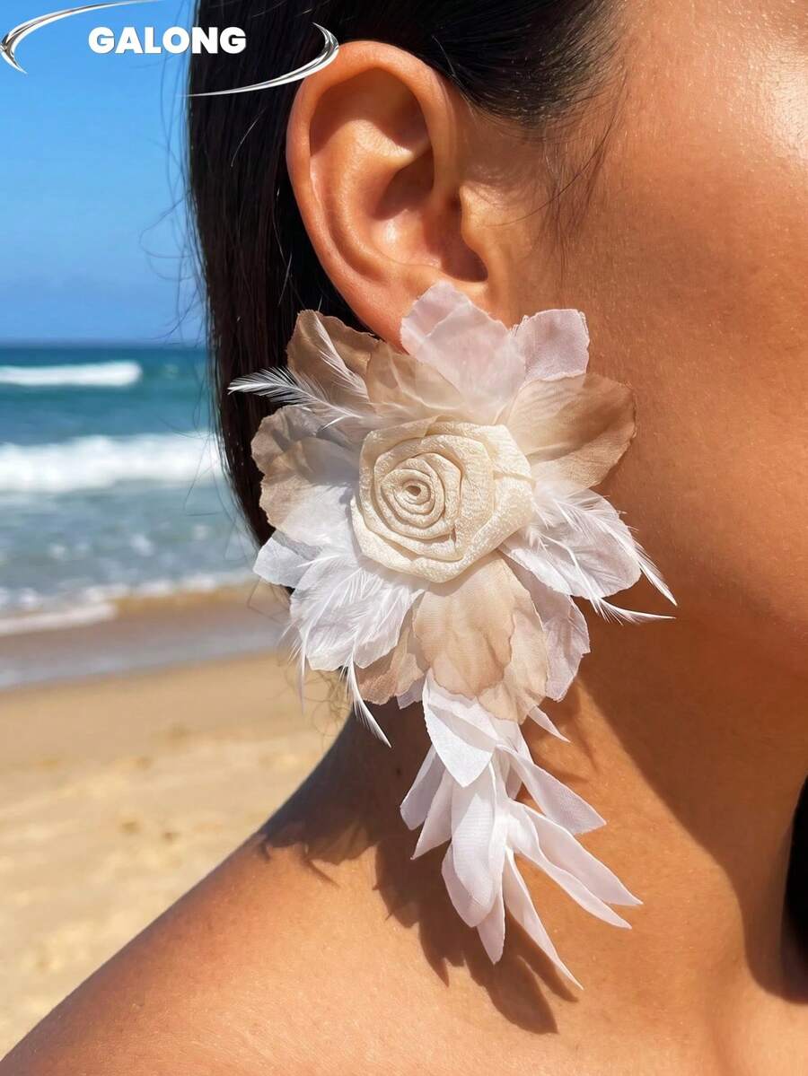 【花瓣串珠耳環】清新垂墜流蘇耳環❗️春夏日系仙女風耳環｜手工森系拍照吸睛耳環