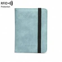 2件/1件 RFID 防盜旅行護照夾，極簡時尚多格錢包，多功能卡片與文件收納夾，防盜護照收納盒，適合海外度假與商務出差 - 彩色 - 查看 7
