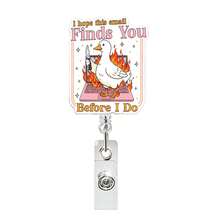 1pc Cool Blood Pressure Bear Pattern Retractable Badge Reel, With Rotating Crocodile Clip, Fun Retractable Badge Holder, Suitable For RN, LPN, CNA Healthcare Professionals, Teachers, Nursing Students, Office Gift - Multicolor - View 9