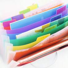 1pc 13-Slot Folding File Organizer With Button Closure, Suitable For Storing Cards, Receipts, Tax Documents, Portable Document Storage Box For Office, Travel, Home And Commute Use - A - View 5