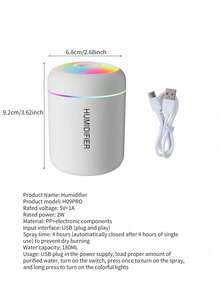 180ml Mini Air Humidifier USB Electric Aromatherapy Diffuser Essential Oil Purifier Atomizer With Light For Car Home Bedroom - One Size Fits All - View 11