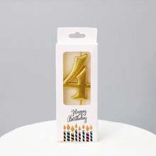創意數字生日蛋糕蠟燭裝飾，適合生日派對 - 金色 - 查看 19