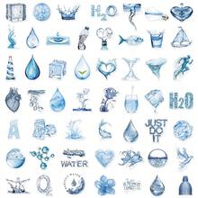 50 Sheets Ins Style Water Drop Element Waterproof Vinyl Stickers Aesthetic Decals For Tumbler Laptop Suitcase DIY Decor - 50 PCS - View 12