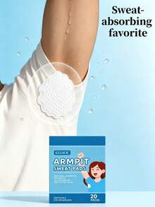 EELHOE 20pcs/40pcs Underarm Sweat Pads, Strong Absorption, Say Goodbye To Sweat Stains, Invisible And Seamless, Long-Lasting Comfort For 12 Hours, No Washing Required, Unisex, Suitable For Students, Office Workers, Commuters, Daily Travel, And Sports Enthusiasts - Sweat-absorbing Patch - View 3