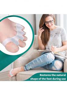 2 Toe Dividers, Silicone Toe Pads For Correct Alignment Of Toes, Toe Expanders For Hallux Valgus To Restore The Original Shape Of Overlapping Toes - Wallpaper - View 3
