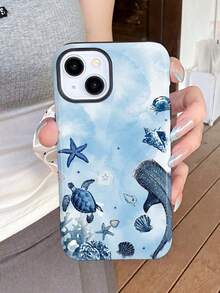 1件裝夏季療癒海洋生物圖案手機殼 厚實防護保護殼，適用於 A05 A05S A13 A14 A15 A53 A54 A55 A56 S22 S23 S24 S25、Apple 11 12 13 14 15 16 17 Pro Max - 彩色 - 查看 2