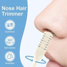 2-In-1 Manual Nose Hair Trimmer, Double-Sided Nose Hair Clipper, Nose Hair Removal Tool, Washable 360° Rotating Nose Hair Cleaner, Portable And Easy To Use, Suitable For Men And Women (Random Delivery) - Apricot - View 4