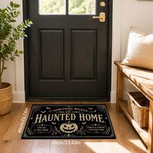 1件萬聖節 Haunted Home 字母廚房地墊，黑金南瓜蝙蝠蜘蛛網印花聚酯纖維門墊，適用於廚房、玄關與客廳節日裝飾 - 彩色 - 查看 14