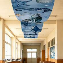 Ocean Party Decorations, Underwater World Ceiling Hanging Banners, Children's Birthday Decor, Hallway Ceiling Hanging Decorations, Marine Animal Banners, Underwater Theme Scene Setup - A - View 8