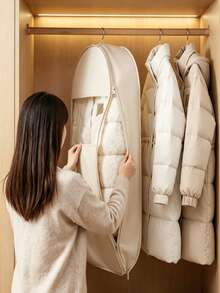 This Hanging Compression Storage Bag Features A Transparent Design And Zipper Closure, Making It Perfect For Storing Down Jackets, Coats, Suits And Other Items. Portable, Sealed And Dust-Proof, It Is An Ideal Choice For Organizing Your Wardrobe - Multicolor - View 4