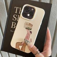1 buah Casing Ponsel Bahan TPU Motif Sepatu Bot Denim Pink Manis dan Keren & Buku Kompatibel Dengan iPhone 17 Pro Max/17/16 Pro Max/15/13/12/11/ S20 FE/A15/S24/A55/ Note 11/Note 12/Note 13 Pro Perlindungan Penuh Anti Jatuh Lembut - Putih - View 2