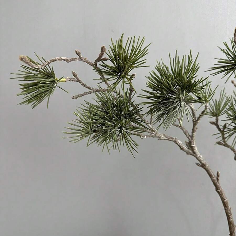 聖誕花環DIY用人造松枝,綠色塑膠綠植裝飾插枝,適用於節日花環製作、居家酒店新年派對裝飾 - 墨綠色 - 查看 1