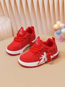 1 Pair Casual Fashion Kids' Popular Sports Skateboard Shoes Suitable For Multiple Occasions - Red - View 2