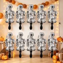 10pcs 16-Inch Mini Mummy Cartoon Foil Balloons, Suitable For Halloween Party Decoration, Cartoon Balloons (Ribbon Not Included) - View 3