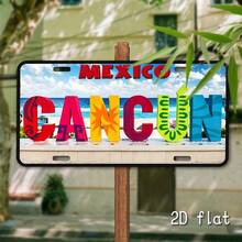 2D Flat - Vintage "Cancun Mexico" Metal Sign | Waterproof & Durable, Suitable For Home, Garage, Cafe, Restaurant And Bar Wall Decor - Easy To Install, Wall Hanging (Random Style) - A - View 6