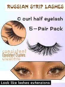 5 أزواج من رموش العين الاصطناعية بتصميم عين القطة نصف العين، 5-12 ملم D Curl، فائقة النعومة وخفيفة الوزن، قابلة لإعادة الاستخدام، مظهر طبيعي، سهلة التطبيق للمبتدئين، مثالية لجميع المناسبات، مكياج عيون درامي | رموش كثيفة | رموش فائقة النعومة، إكسسوارات الرموش - مشاهدة 5