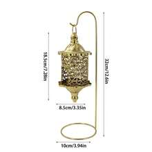 1pc Halloween Vintage Hollow Candle Lantern With Base, Hollow Tea Candle Holder, Suitable For Home Decor, Wedding Party Romantic Home Decoration, Living Room Bedroom, Moroccan Style Artistic Light Projection Design, Create Warm Atmosphere Wedding Decoration - Hollow Candle Holder - View 3