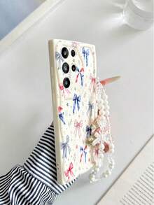 Funda protectora para teléfono con estampado plano de lazo pintado, borde ondulado color crema, con pulsera, estilo minimalista, anti-caídas y reforzada, adecuada para Ip 17/Ip 17pro/Ip 17promax/Iphone16 XR /7/8 Iphone15Promax/12PROMAX/13PROMAX/14PROMAX 13 14 11 12p14 Women P11 Soft Shell P12 Anti-Drop XS.XR /78P.78GES2, adecuada para A134G A22 A21S A514G A52 S22 ULTRA A335G, A34 A35 adecuada para Redmi 10 Note114G 11Lite A53tpuA14 /A23/S23ULTRA S24 A14 A15 S23 A73 A55 A54 - Multicolor - Ver 4