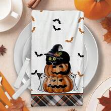 2/4/48pcs Halloween Series Ghost Pumpkin Hey Boo Pattern Printed Kitchen Towels - Super Soft, Absorbent Polyester Dish And Hand Towels, Perfect For Holiday Decor, Kitchen Decor, Party Decor - Multicolor - View 7