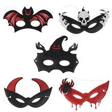 3pcs/1pc Halloween Half Face Party Makeup Mask, Fits Face Contour, Suitable For Halloween Themed Costume Party, Escape Room Party, Bar Party, Holiday Cosplay, Script Scene Outfit, Mask, Party Decoration, Women's Halloween Costume, Women's Halloween Outfit, Birthday Decoration, Halloween, Christmas, Glasses, Women's Glasses, Ghost Face Mask, Scream Mask, Role Play, Halloween Decoration, Ball Mask, Cat Mask, Mask - A - View 10