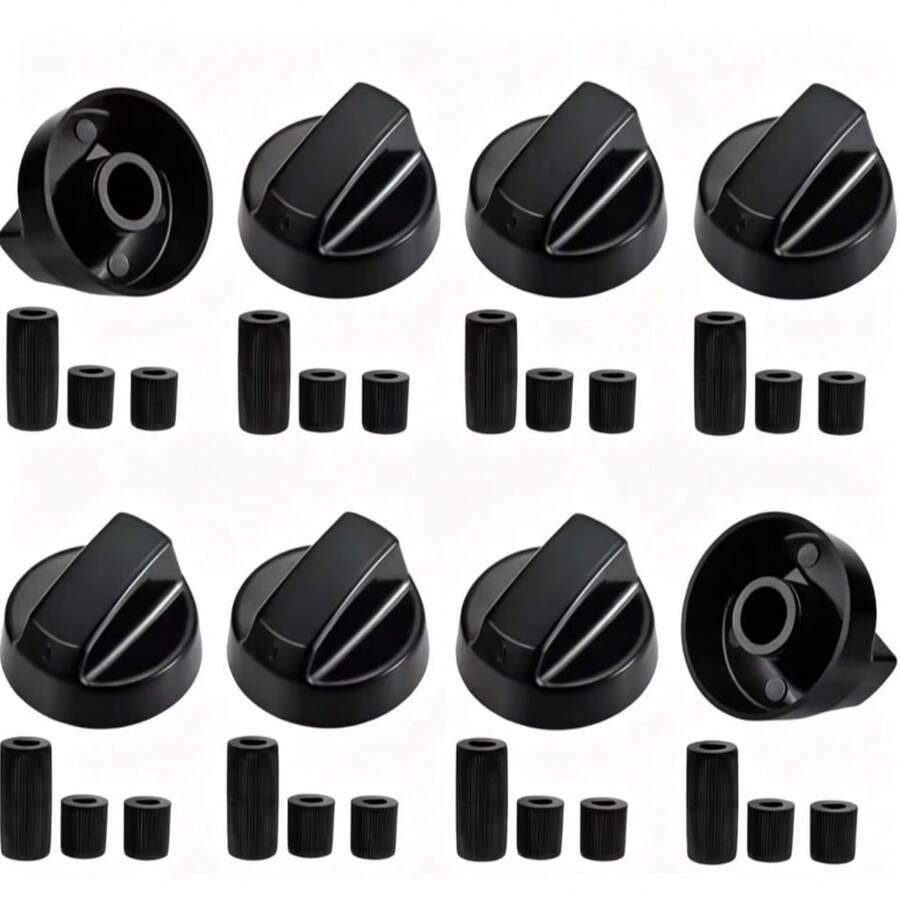 8pcs Universal Stove Knob Replacement Set, Includes 24 Accessories Suitable For Gas Stoves, Electric Ovens And Thermostats, Heat-Resistant Control Knobs, Designed For Stoves, Cooktops And Kitchen Appliances - View 1