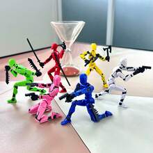 [DUMMY 13 Printable Connectable Figure 2023 Licensed Under CC By 4.0]4PCS-Multi-Color T13 Action Figure Set, 3D Printed Toy Lucky Dummy 13 Desktop Decoration, Multi-Joint Movable, Multiple Poses Freely Adjustable, Christmas Birthday Gift For Boys And Girls (Assembly Required) - Multicolor - View 7