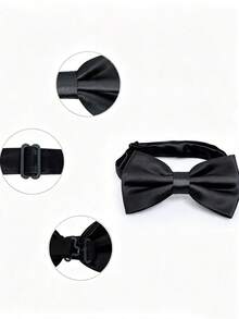 1 Set 3pcs Men's Elegant, Luxurious, Fashionable Suit Set, Men's Tuxedo Bow Tie, Pocket Square And Cufflinks Set, Suitable For Weddings, Parties And Other Important Occasions - Multicolor - View 2