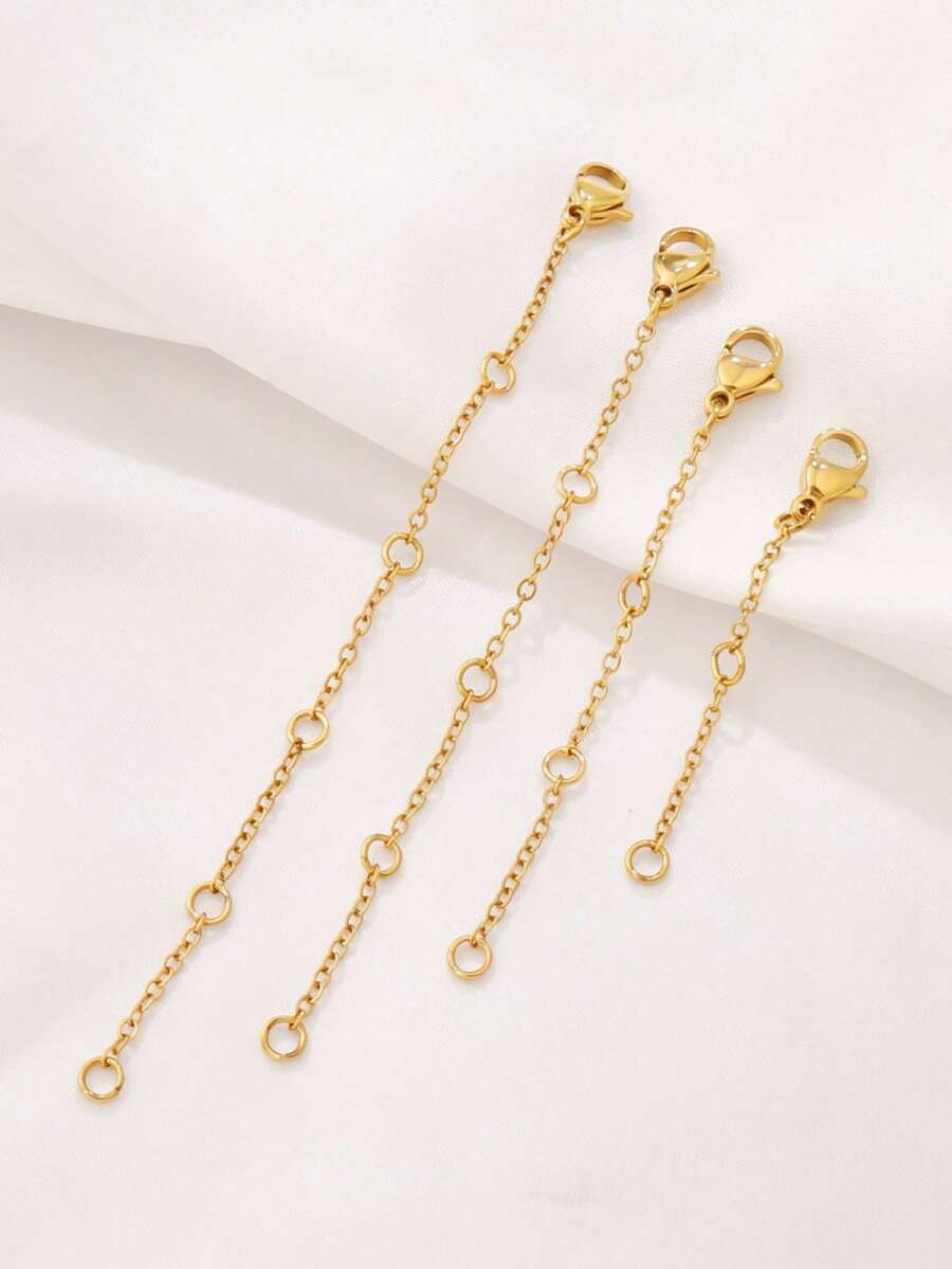 2pcs Stainless Steel Extension Chain Findings Lobster Clasps Necklace Adjuster Chain Extension Connector For Jewelry Making Accessories - DIY Extension Chain - View 1