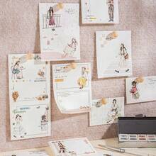 JotBox Buku Memo Bergambar Gadis Pengejar Cahaya, Kertas Bahan Kolase Scrapbooking Vintage yang Dapat Disobek, Kertas Latar Belakang yang Dapat Ditulis - Gadis yang Mengejar Cahaya - View 3