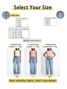 Nuevos pantalones casuales de estilo callejero americano básicos con rotos, pierna recta y holgada para mujer, primavera y otoño - Lavado ligero - Ver 5