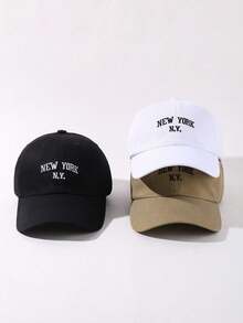 3pcs Men's Embroidered Baseball Cap With Adjustable Strap For Outdoor Activities - Multicolor - View 5