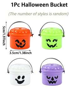 1/4 Halloween Kürbis Geschenk Eimer, Mini Tisch Dekoration, 3,5*5cm Eimer-förmige Dekorationen, Happy Halloween Dekoration, Tisch Ornamente, Halloween Party Dekorationen, Halloween Geschenke, Halloween Party Zubehör, Gruselige Atmosphäre Dekoration, Heim Dekoration, Party Gastgeschenke - mehrfarbig - Übersicht 6