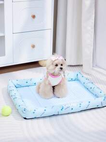 CAMEL CROWN Summer Pet Cooling Mat, Ice-Feel Cooling Pad, All-Season Bean Pet Sleeping Bed - Sky Blue - View 3