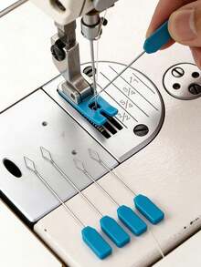 Household Sewing Machine, Sewing Machine, Fast Sewing Machine, Sewing Accessories, Portable Compact, S/M And L Sizes, Compatible With Multiple Sewing Machine Models, Easy To Use, Suitable For Home Cutting And Sewing Projects. Suitable For Elderly, Includes Plastic Wire Stripper, Modern Household Plastic Threader, Bead Tool, Cylindrical Threader Kit And Bead Needle Auxiliary Tool. - Multicolor - View 6