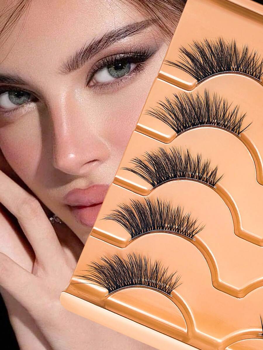 5 أزواج من رموش العين الاصطناعية بتصميم عين القطة نصف العين، 5-12 ملم D Curl، فائقة النعومة وخفيفة الوزن، قابلة لإعادة الاستخدام، مظهر طبيعي، سهلة التطبيق للمبتدئين، مثالية لجميع المناسبات، مكياج عيون درامي | رموش كثيفة | رموش فائقة النعومة، إكسسوارات الرموش - مشاهدة 1