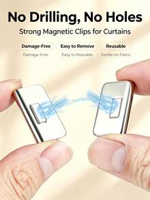 Curtains Always Leak Light And Cannot Be Fully Closed, Causing Poor Sleep? This Small Device Can Help You Solve This Problem. No Complicated Steps, Just A Simple Press, And You Can Improve Your Sleep Quality. - Magnetic Curtain Blackout Clips - View 6