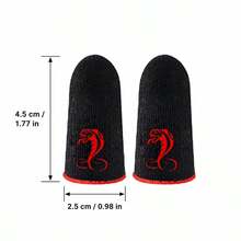 8pcs,Snake Gaming Finger Sleeves Set, Breathable Anti-Sweat Finger Covers, High Sensitivity Touch Control Sleeves For Mobile Games - Red - View 3