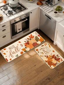 1/16 Buah Keset Bertema Musim Gugur, Keset Thanksgiving, Dicetak dengan Pola dan Daun Maple, Keset Dekoratif Festival Panen Musim Gugur, Karpet Selamat Datang di Dapur, Keset Lantai Tahan Kotoran, Dekorasi Pesta Musim Gugur - MultiWarna - View 6