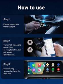 XUDA 2026 新款 2-in-1 無線車用智能盒，CarPlay 與 Android Auto Mini 轉接器，Carplay 轉換器，快速自動連接，無延遲，小巧優雅智能盒，有線轉無線，時尚便攜，附 USB/USB-C 接口 - D - 查看 11