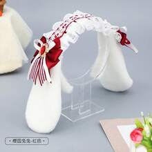 手工毛絨蝴蝶結髮箍髮飾 Cosplay 派對動物耳朵蘿莉塔兔耳髮箍 - A - 查看 7